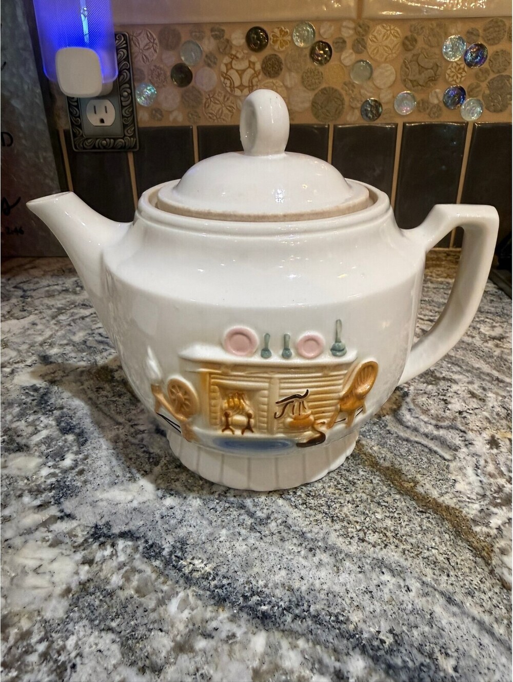 Porcelier Colonial Hearth Ceramic Teapot Vintage Kitchen Decor
